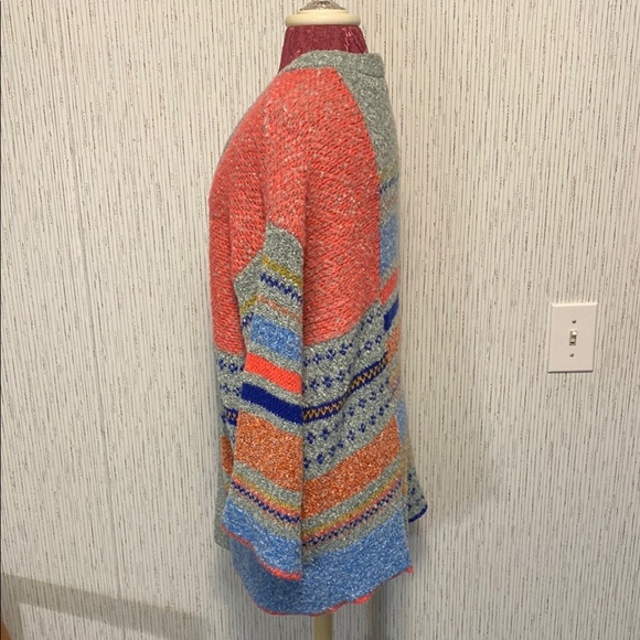 Women's Sincerely Jules Cardigan Medium Multicolor Boho Striped Open Sweater - Picture 2 of 9